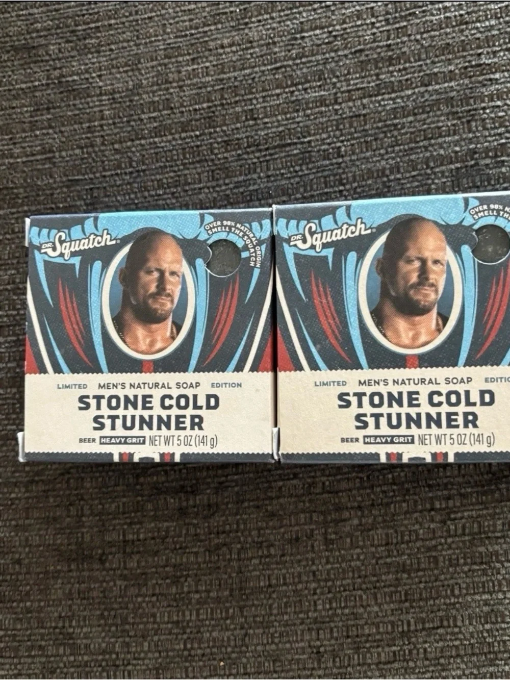 Dr. Squatch Stone Cold Stunner Men’s Natural Soap - Blue/Red lot of 2
